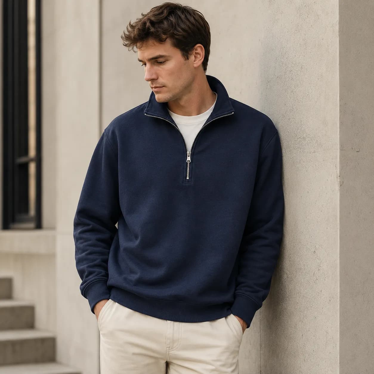 Modern urban lifestyle AI background for clothing and apparel photography